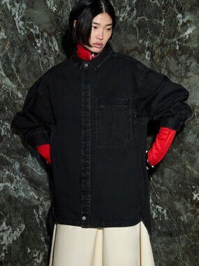 Entire Studios Black Herculean Denim Shirt Size XS